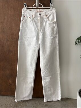 Levi's White Straight Leg Jeans